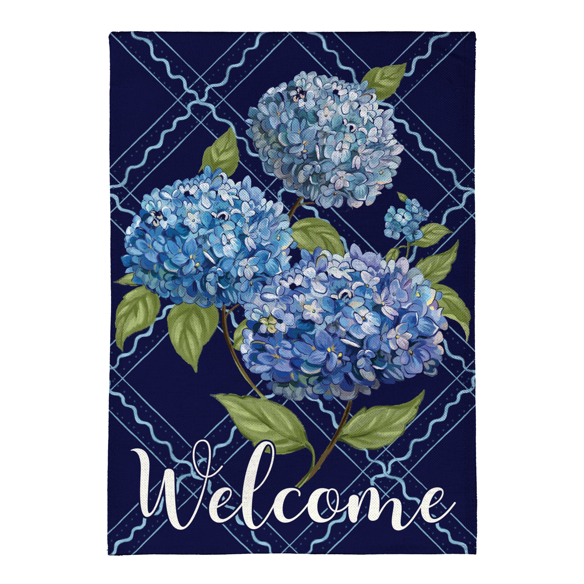 VivaStyle Burlap Garden Flag, Hydrangea Haven