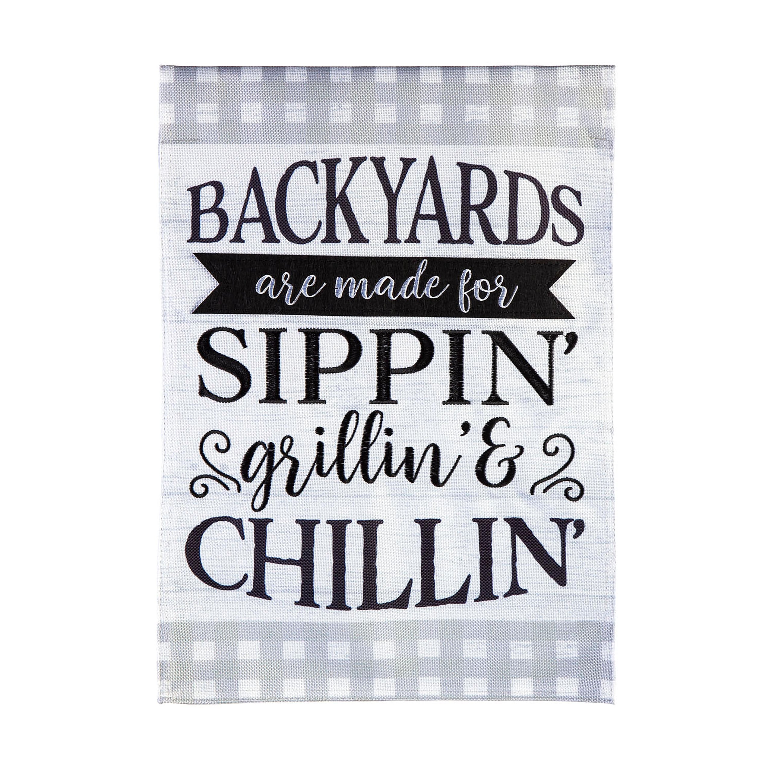 Sippin, Grillin, Chillin Garden Burlap Flag