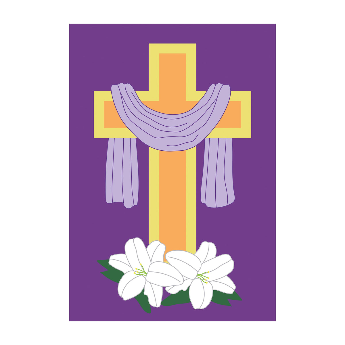 Easter Cross Basic Applique Garden Flag