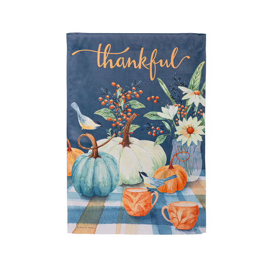 Thankful Harvest Suede House Flag