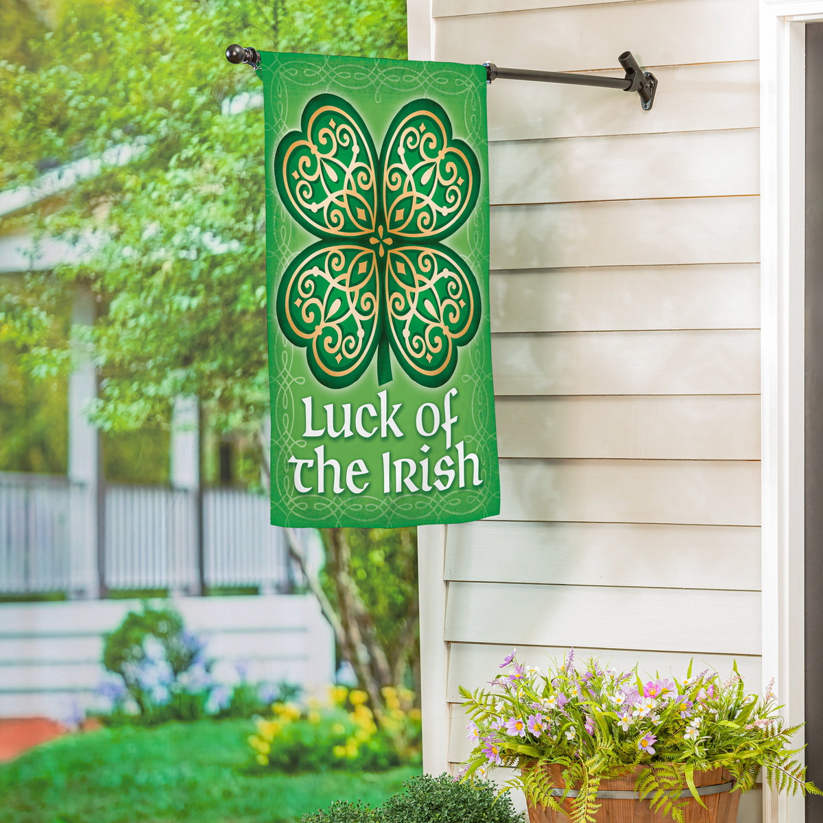 Luck Of The Irish Suede House Flag