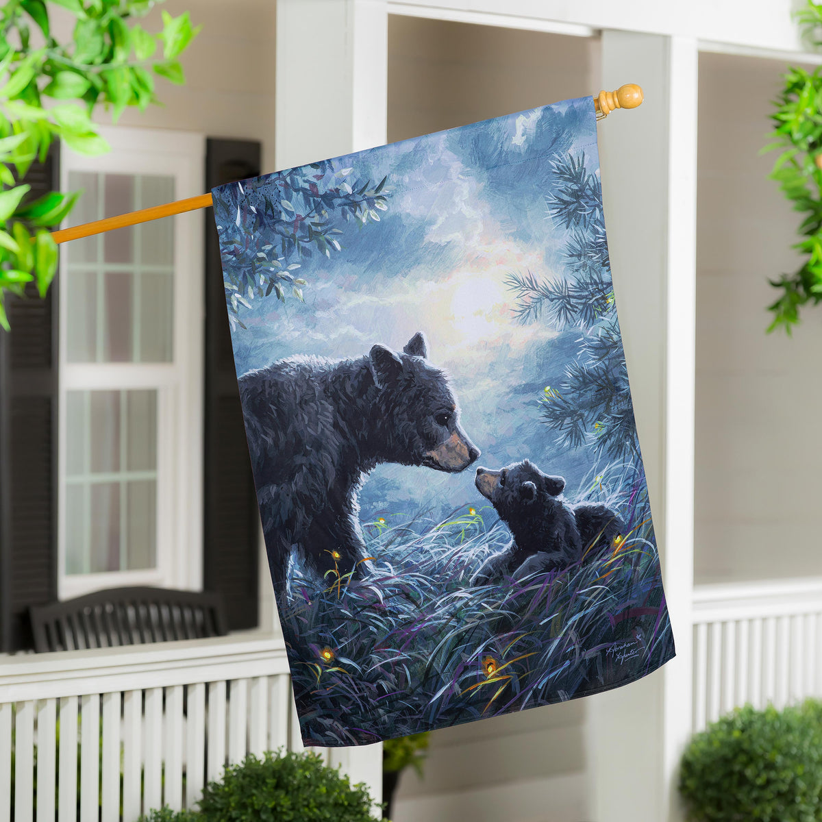 My Little Bear Suede House Flag