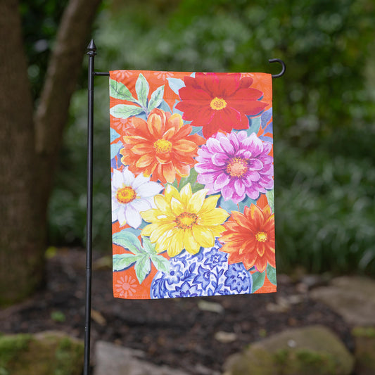 Dahlias Bouquet Suede Garden Flag