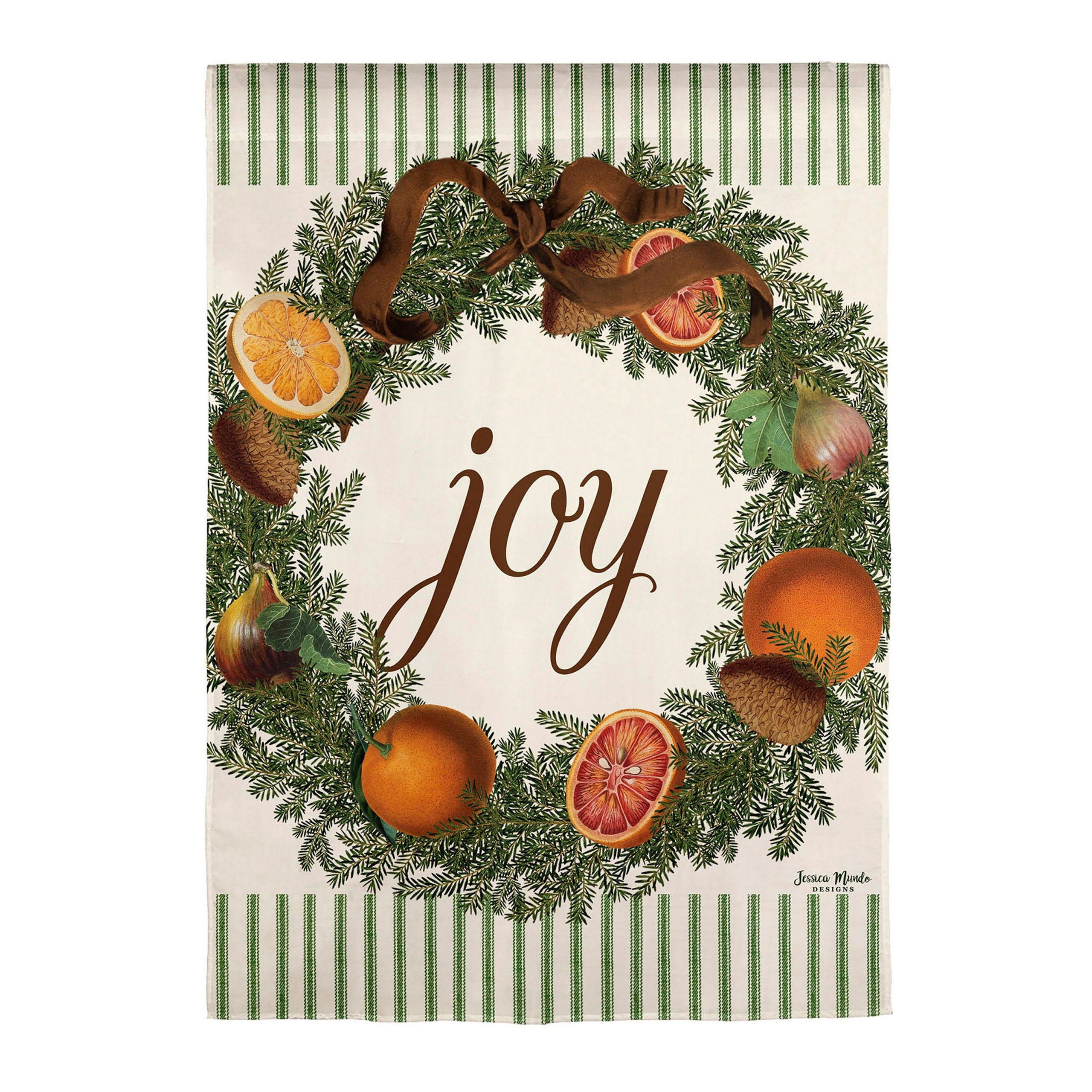 Joy Wreath Moire Garden Flag