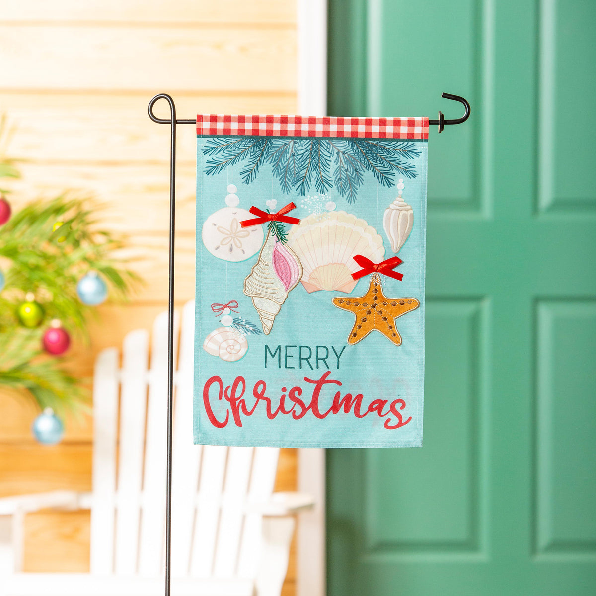 Seashell Ornaments Garden Linen Flag