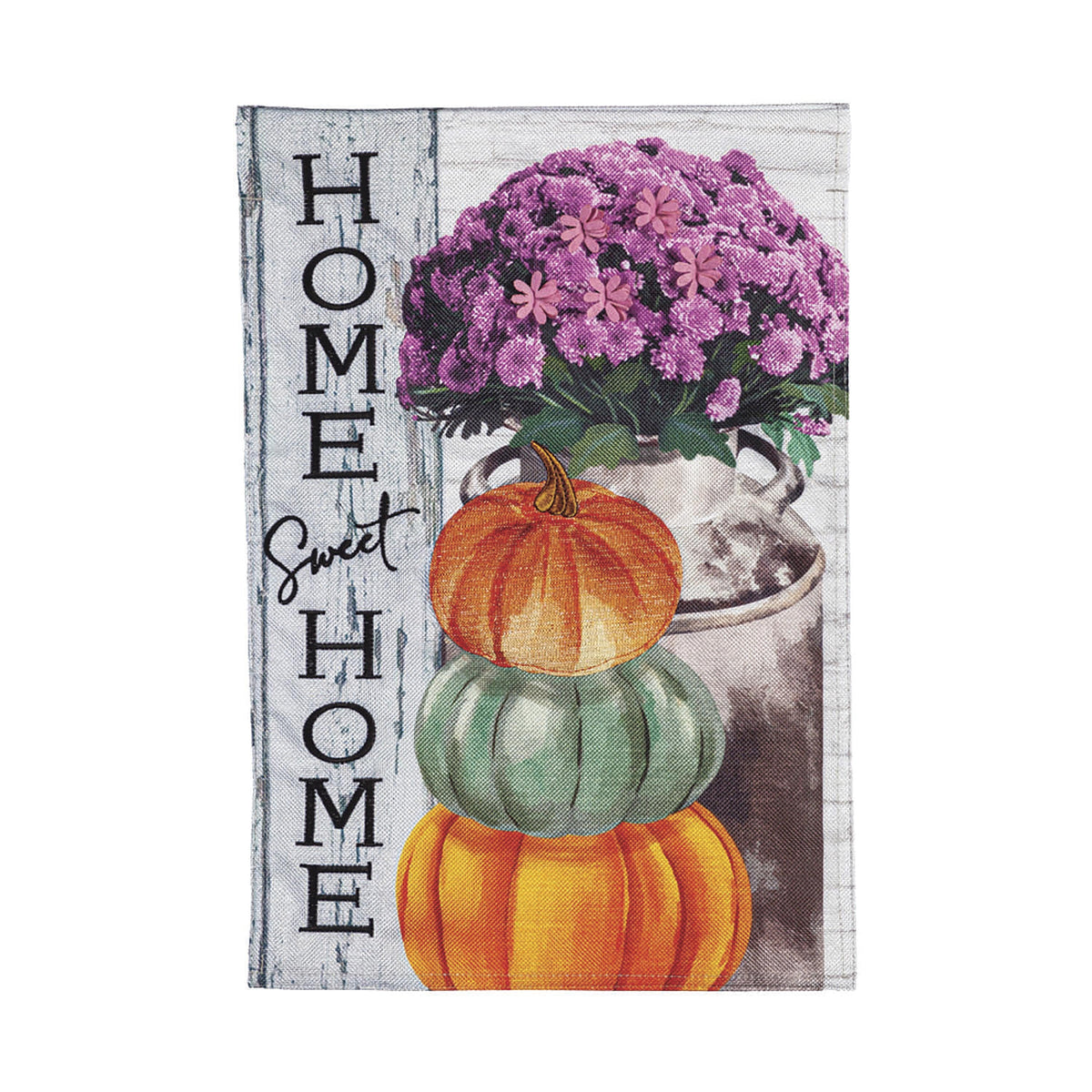 Rustic Fall Greetings Garden Burlap Flag