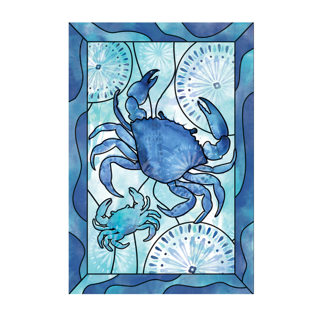 Seaside Retreat Framed Crab Applique House Flag
