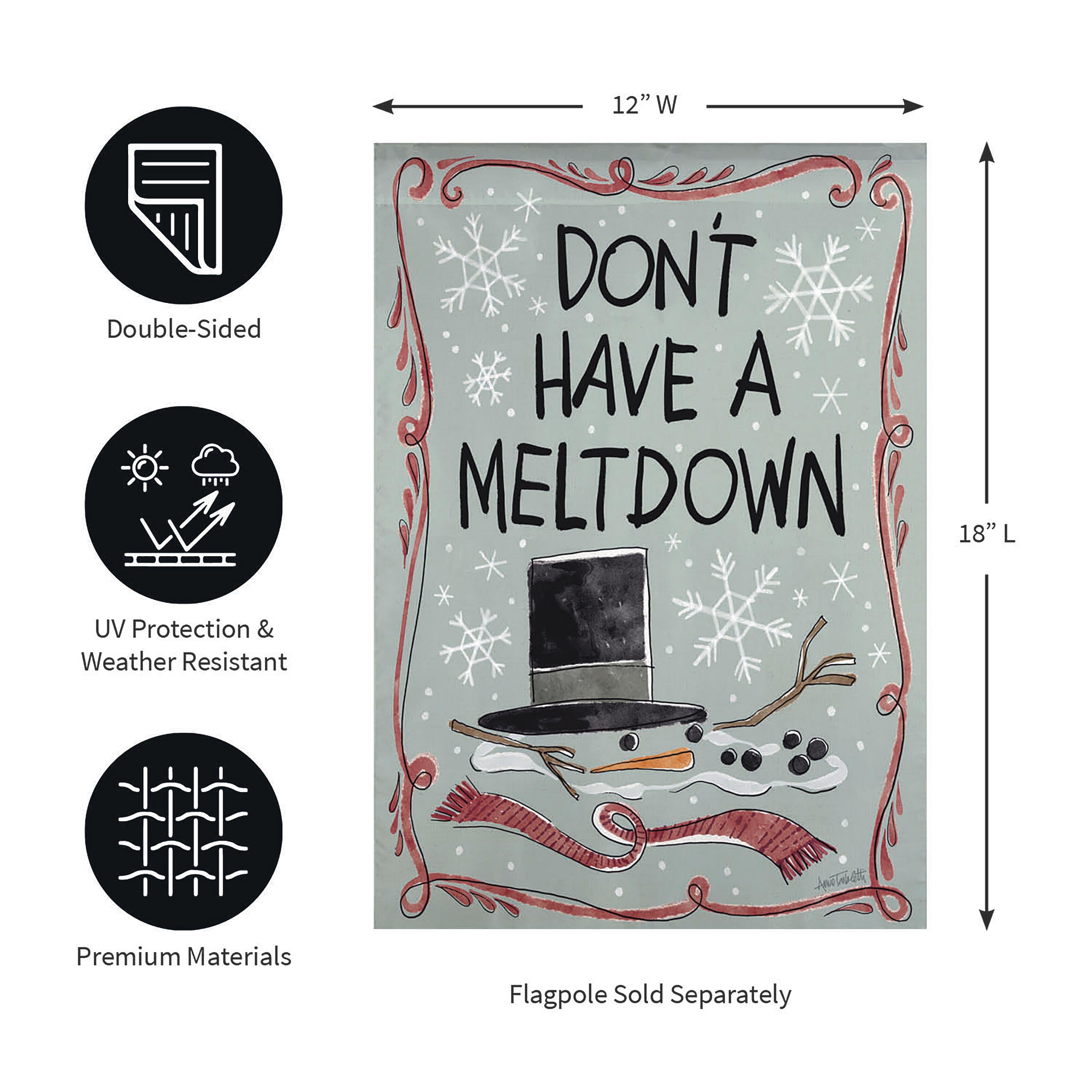 Holiday Fun Reversible Suede Garden Flag
