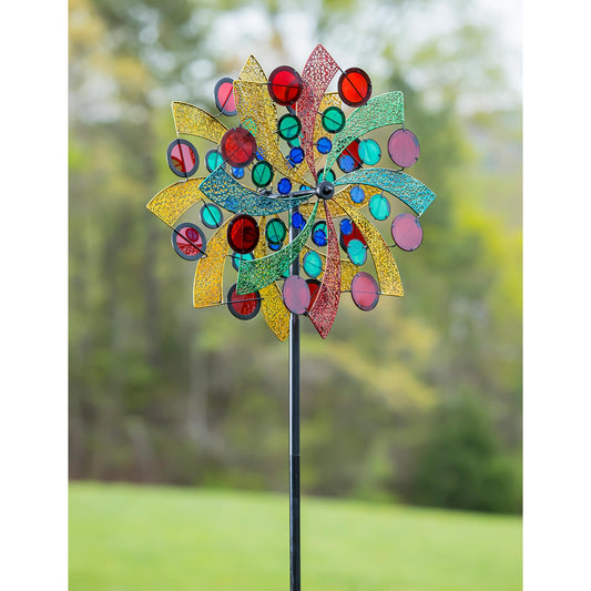 75" wind spinner, filigree sails with acrylic disks