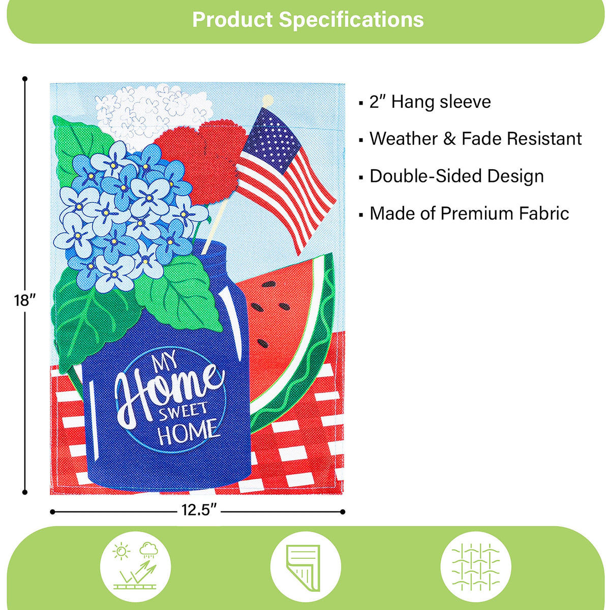 My Home Sweet Home Garden Burlap Flag