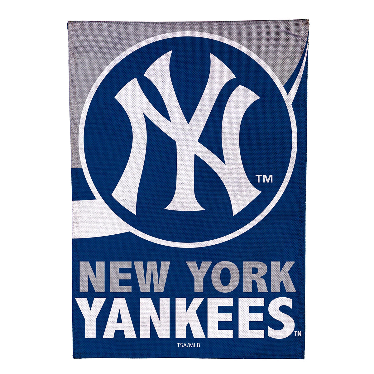 NY Yankees Burlap House Flag