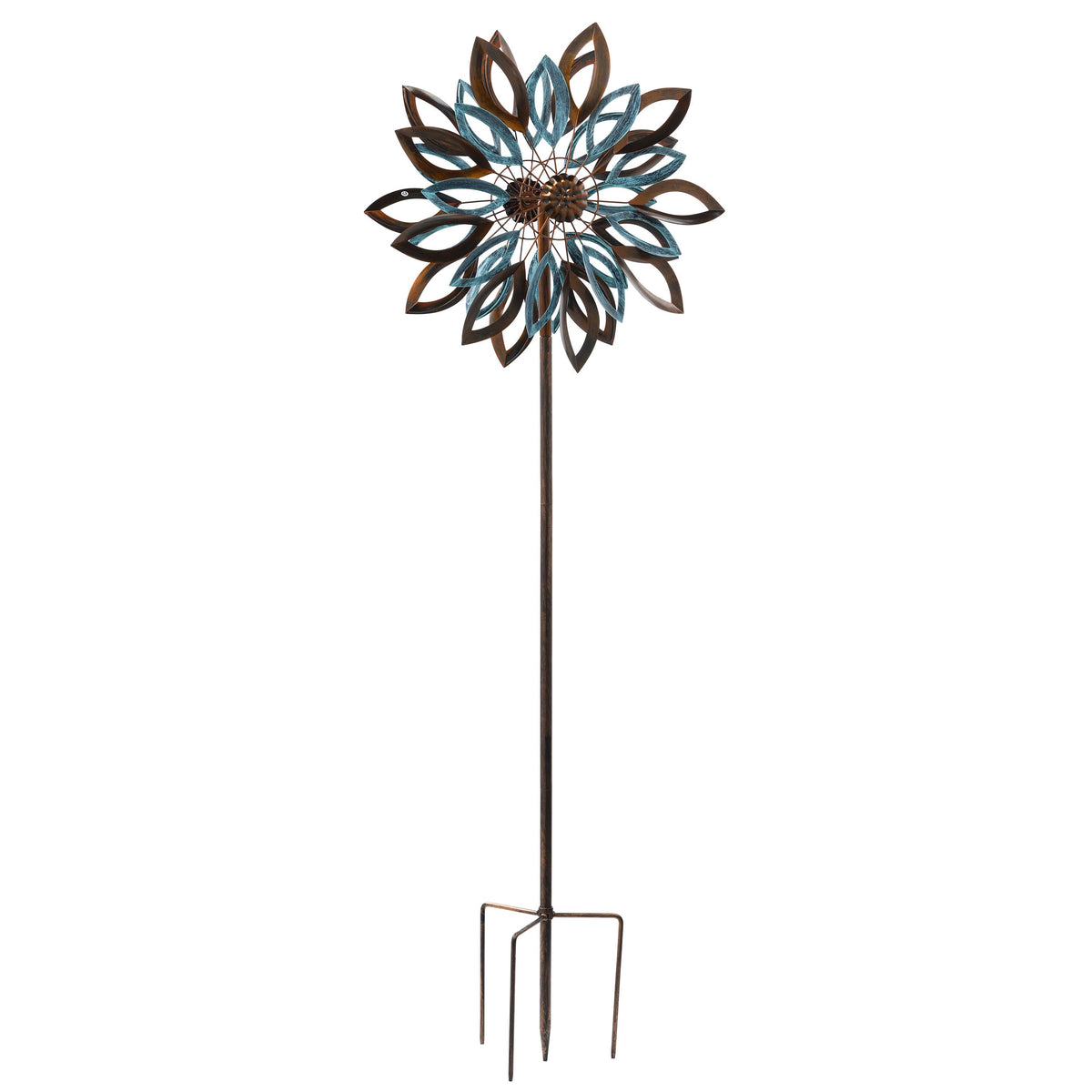 75"H Wind Spinner, Copper and Verdigris Leaves