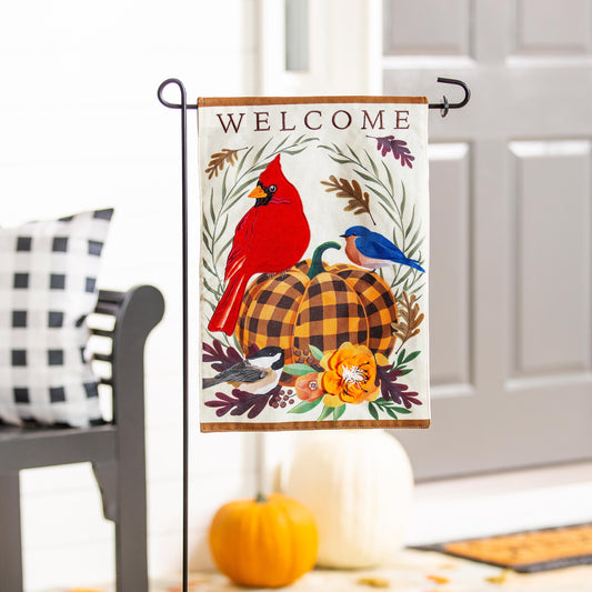 Fall Songbirds Garden Burlap Flag