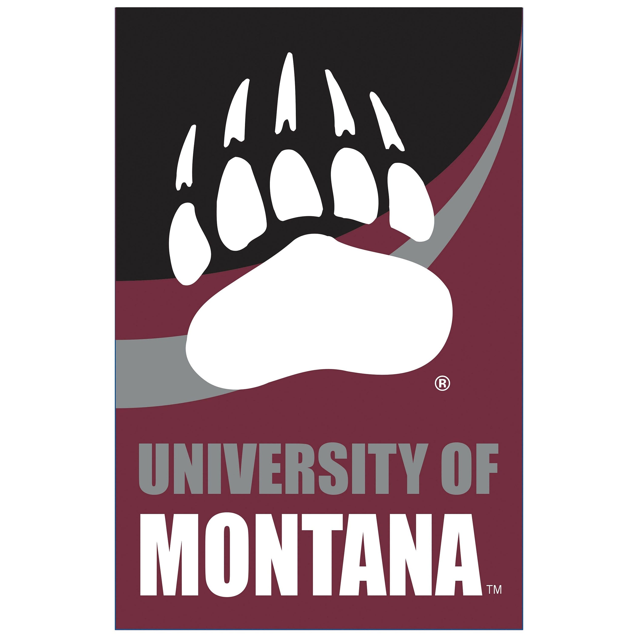 University of Montana Burlap Flag House Size