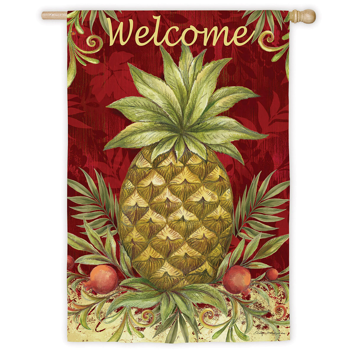 Welcome Pineapple Regular Sub Suede Flag