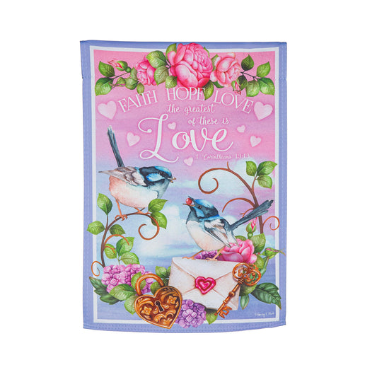 Love Inspiration Suede House Flag