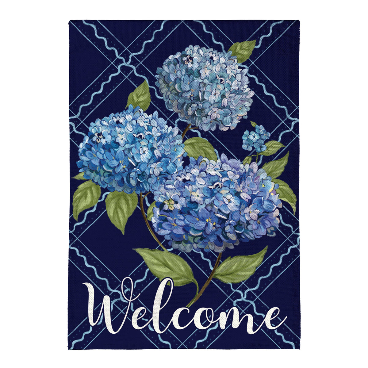 VivaStyle Burlap House Flag, Hydrangea Haven