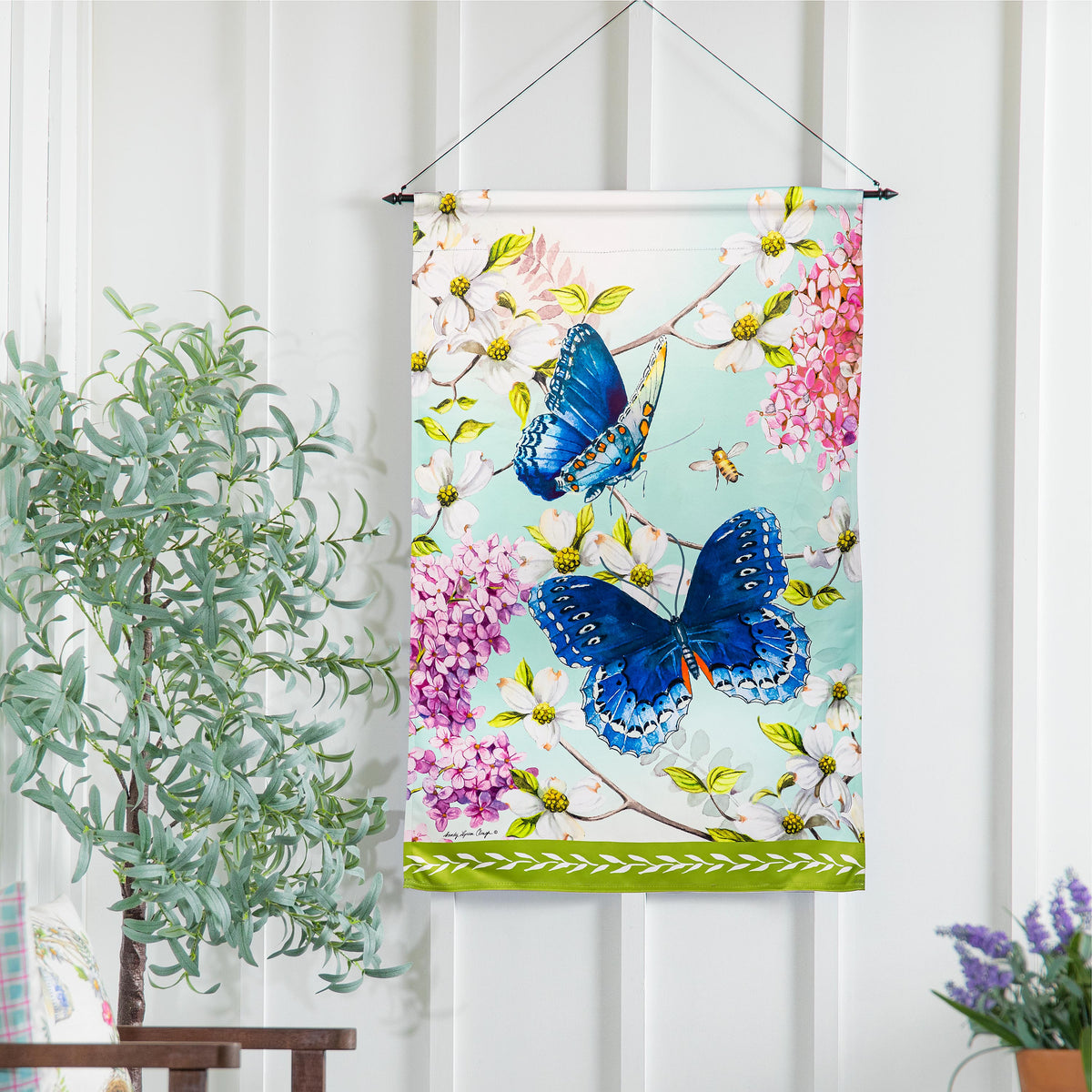 My Garden Suede House Flag