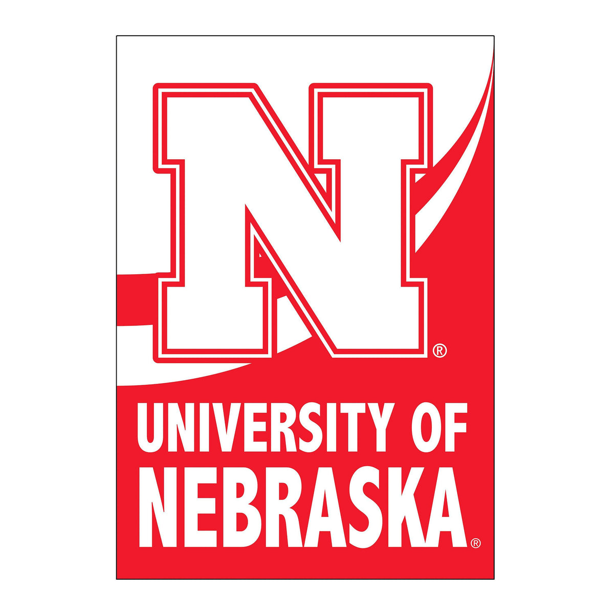 University of Nebraska Burlap Flag House Size