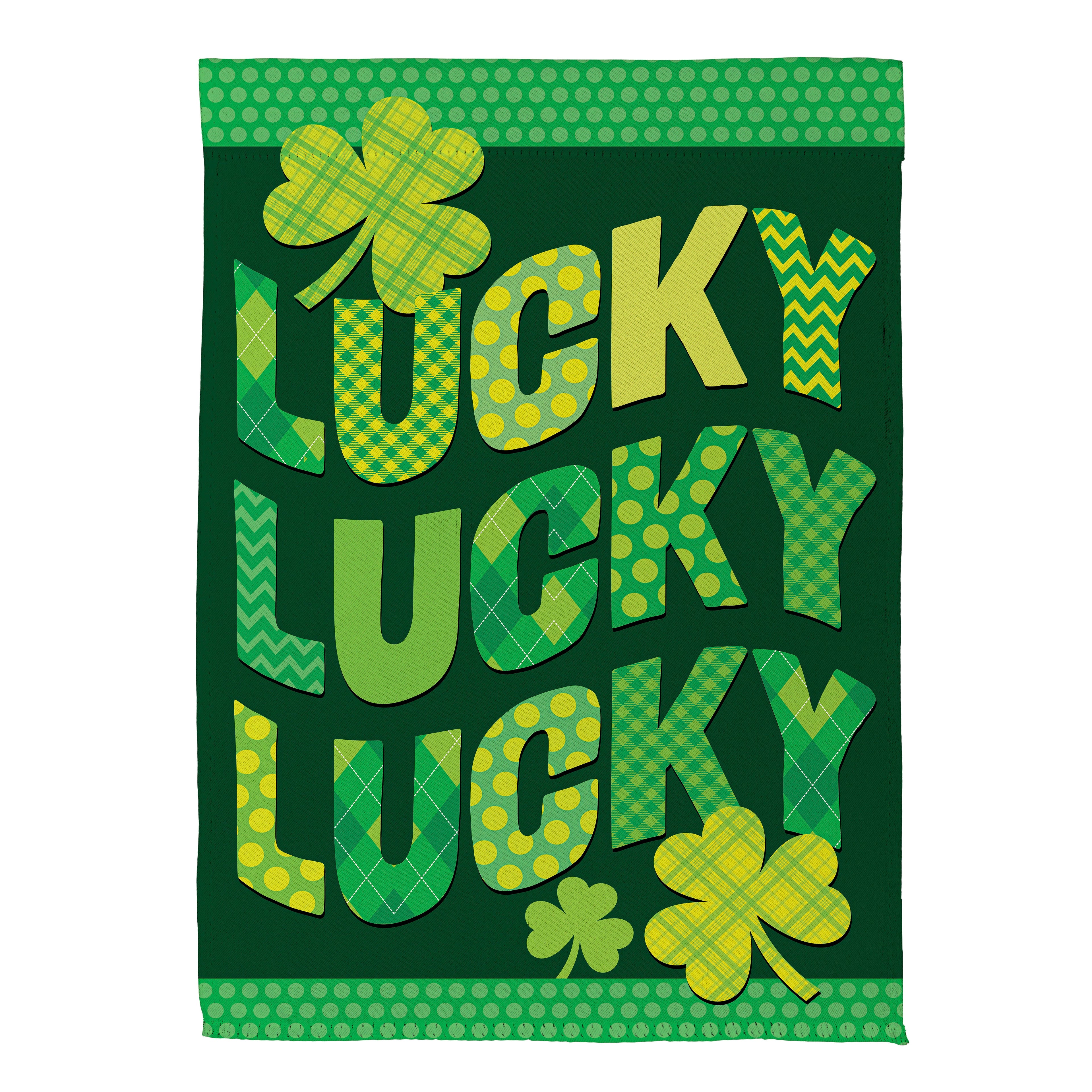 Triple Lucky Suede House Flag