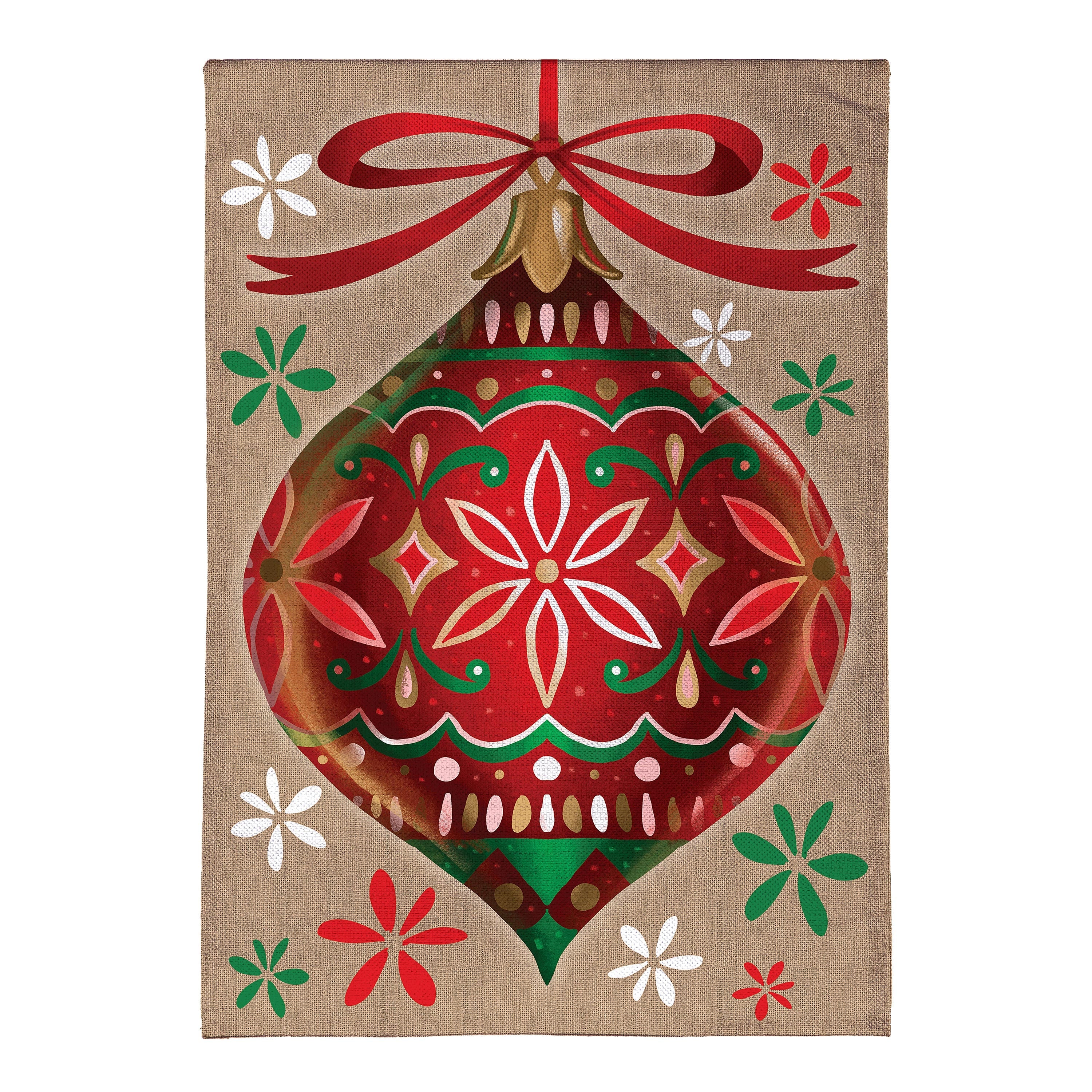 Vivid Christmas Ornament Burlap House Flag