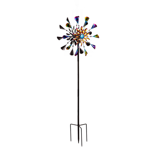 Metal Wind Spinner, Colorful Calla Lily, 75"H