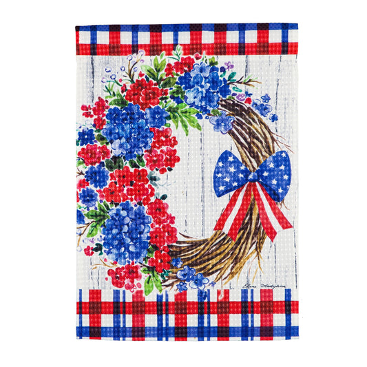 Patriotic Wreath Garden Waffle Flag