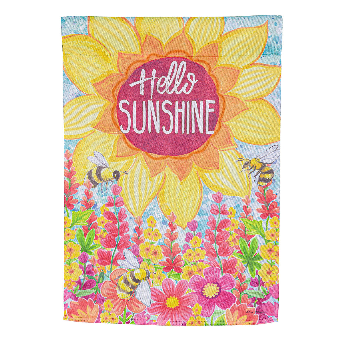 Hello Sunshine Suede Garden Flag
