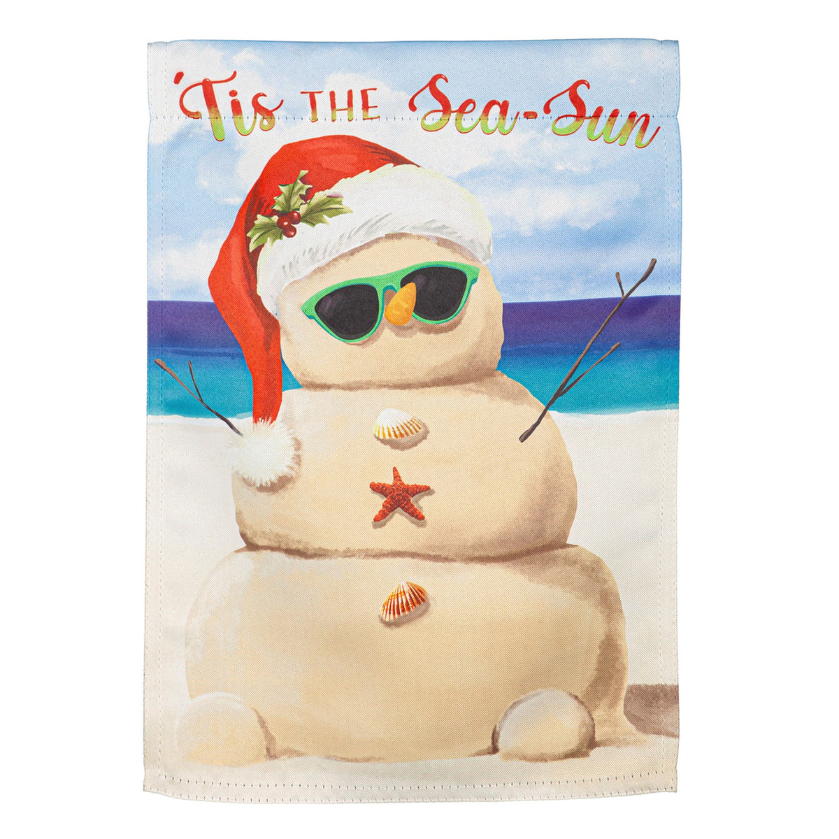 Sand Snowman Suede House Flag