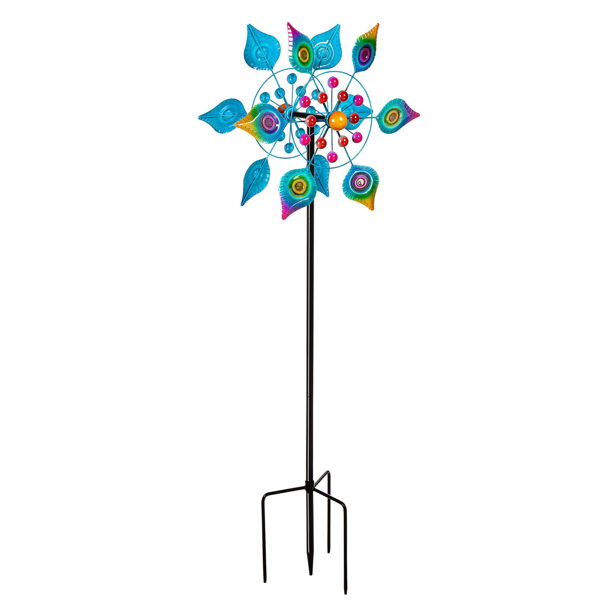 75"H Peacock Tail Wind Spinner