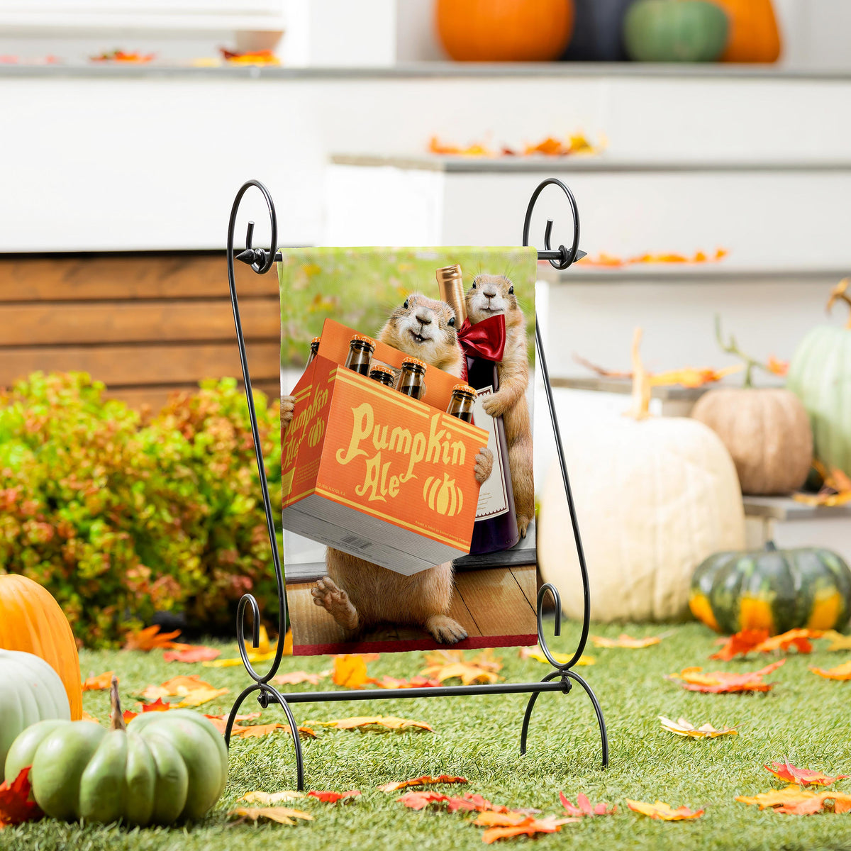 Pumpkin Ale Suede Garden Flag