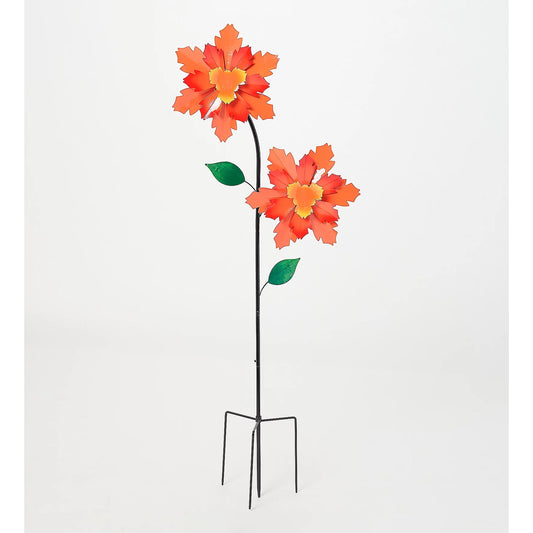 Double Flower Wind Spinner, Red
