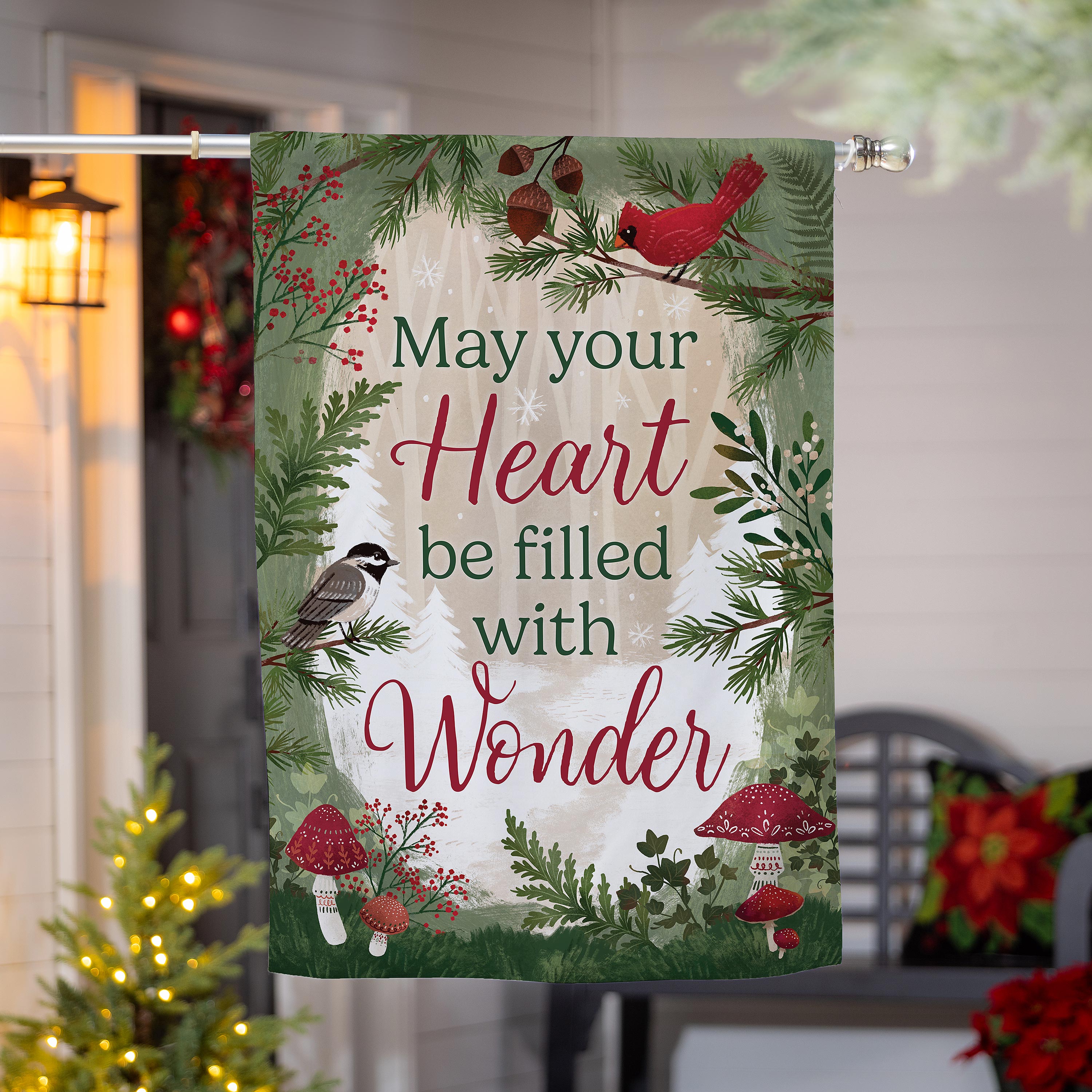 Wondering Heart Applique House Flag