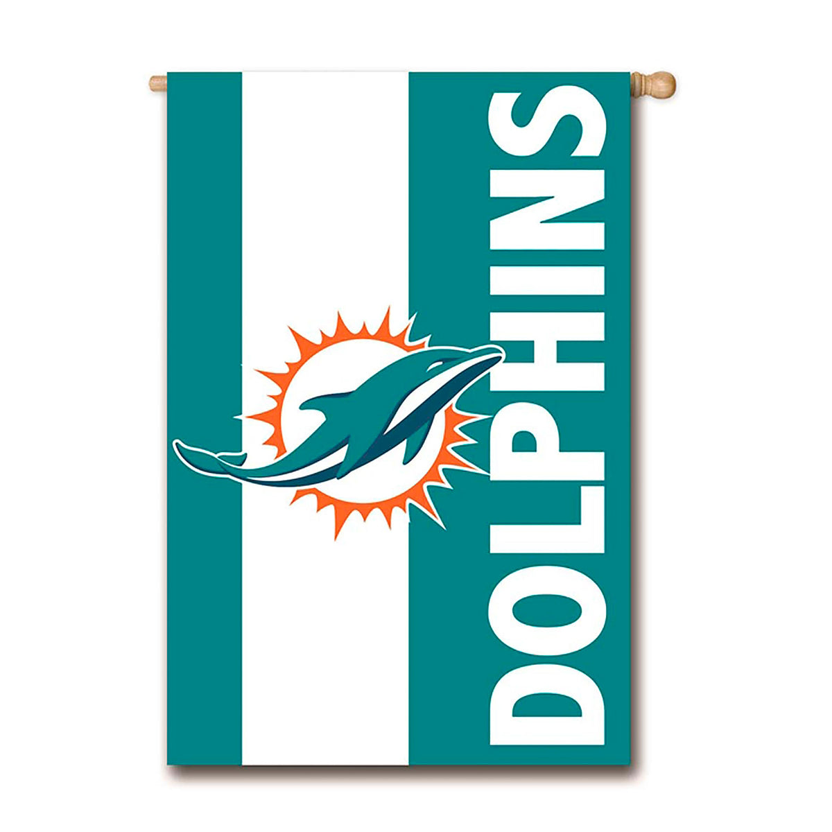 Double-Sided Embellished NFL Team Pride Applique House Flag, Miami Dolphins
