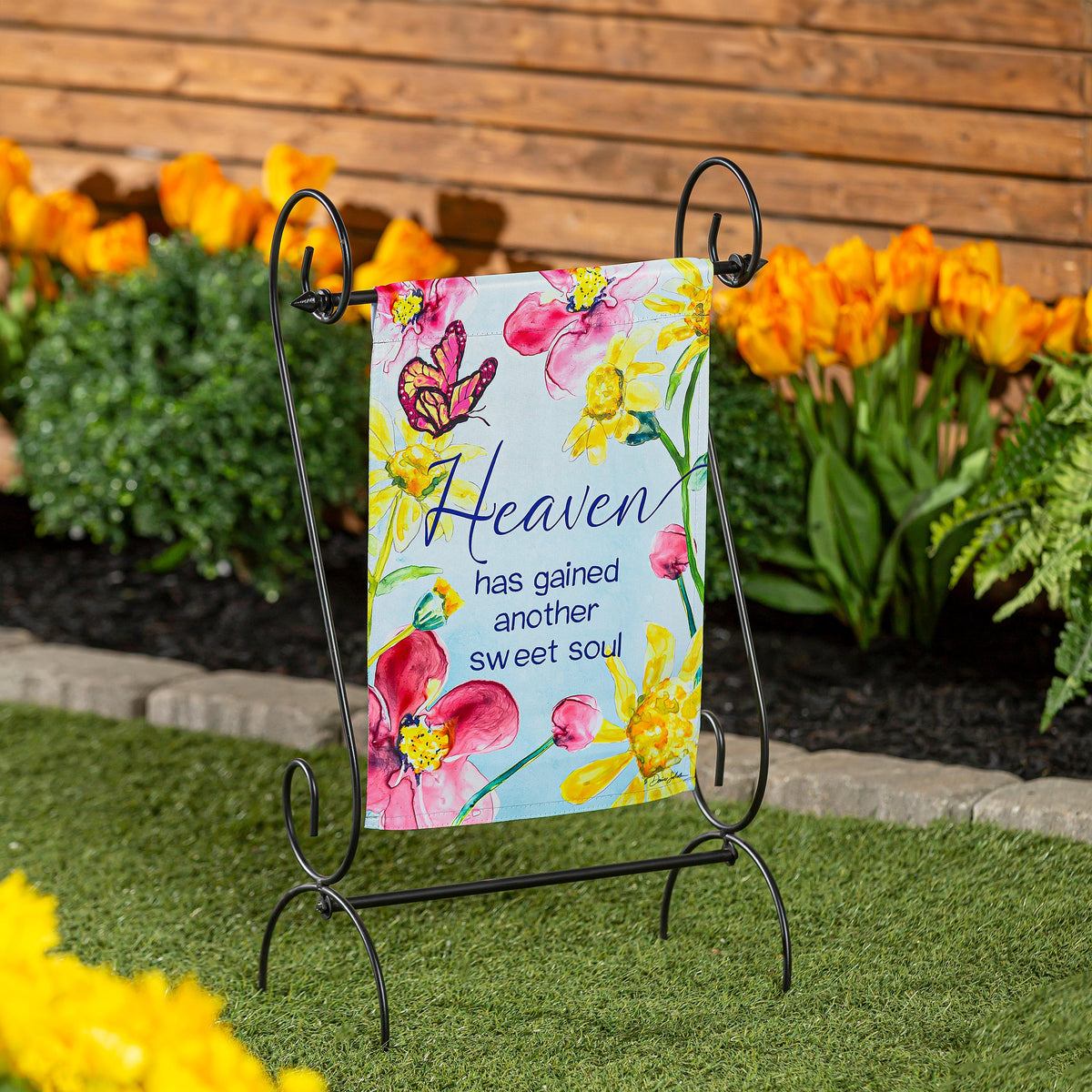 Treasured Memories Reversible Suede Garden Flag