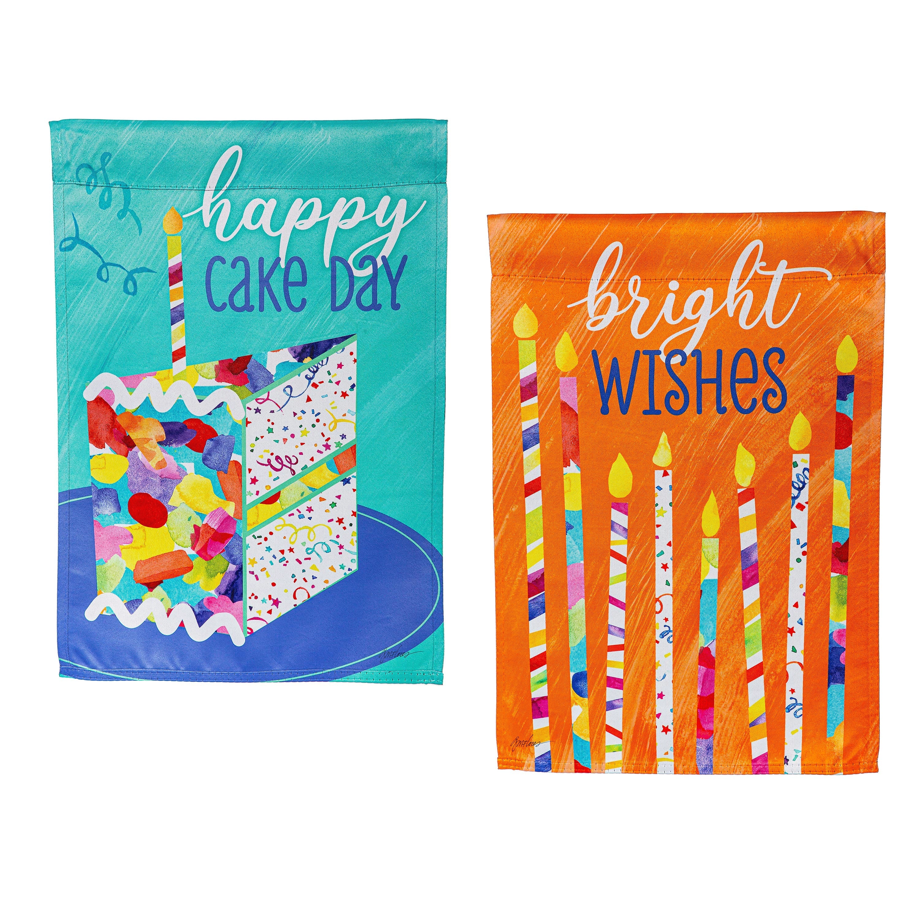 Birthday Party Reversible Suede Garden Flag