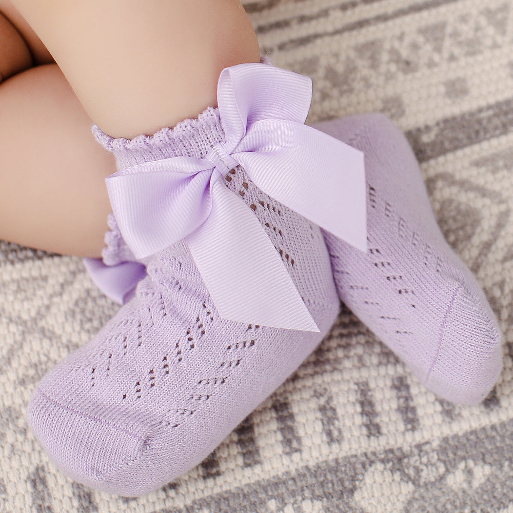 Bowknot Baby Girls Cotton Socks For Children Princess Socks For Newborn Baby Clothing In Modern Style