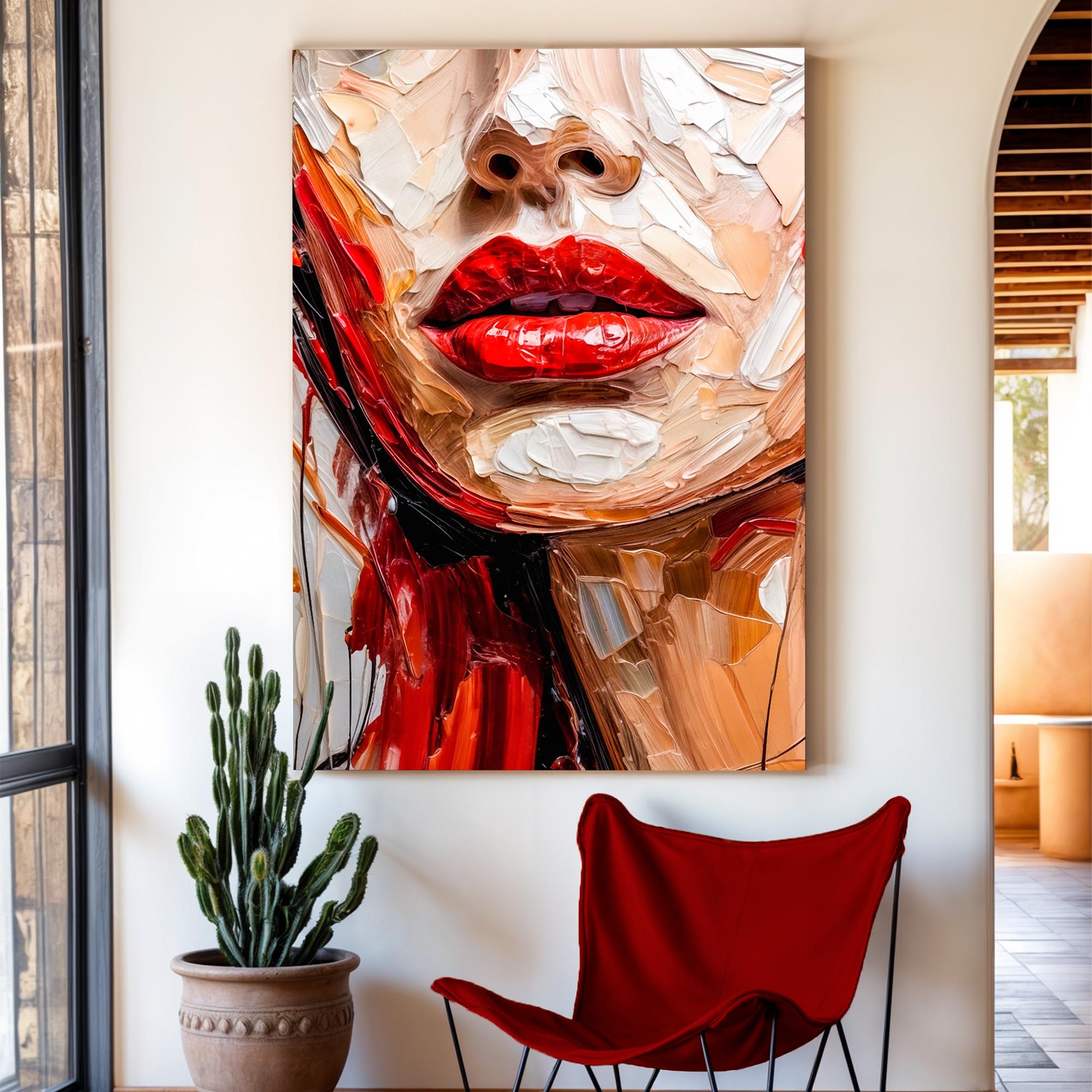 Contemporary minimalist abstract wall art on canvas by Tailored Canvases, featuring modern geometric shapes in neutral tones.