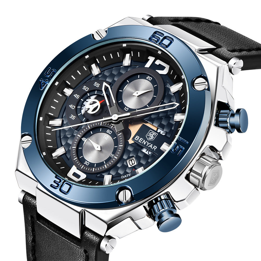 Luxury Sport Mens Watches Quartz Stylish Wrist Watch For Men Chronograph Waterproof and Scratch Resistant