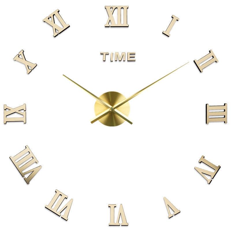 3D Big Acrylic Mirror Wall Clock Quartz Watch Still Life Clocks Frameless Wall Clock 3D Surface Mirror Wall Clock Modern Design Large Mute Wall Watches Stickers for Living Room Bedroom Home Decorations Modern Home Decoration Living Room Stickers