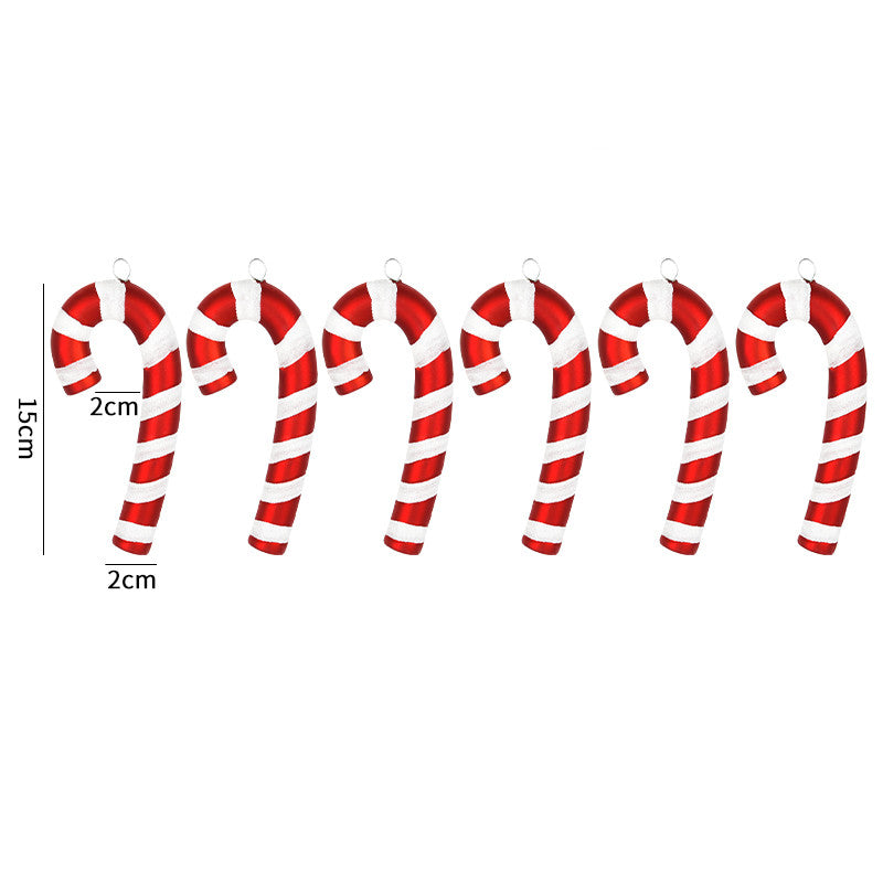 Red White And Green Painted Glitter Crutches Photography Shooting Props Christmas Decorations