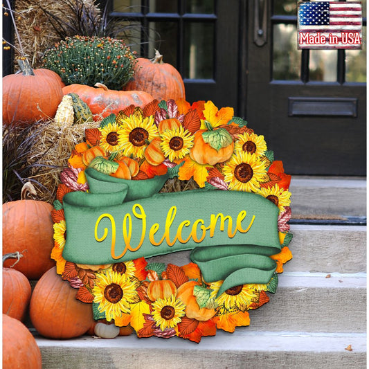 Flower Fall Holiday Door Wreath by G. DeBrekht - Thanksgiving Halloween Decor - 8185305-2H