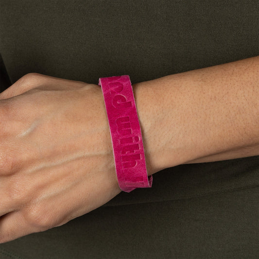 Recycled Leather Stand With Haiti Bracelet