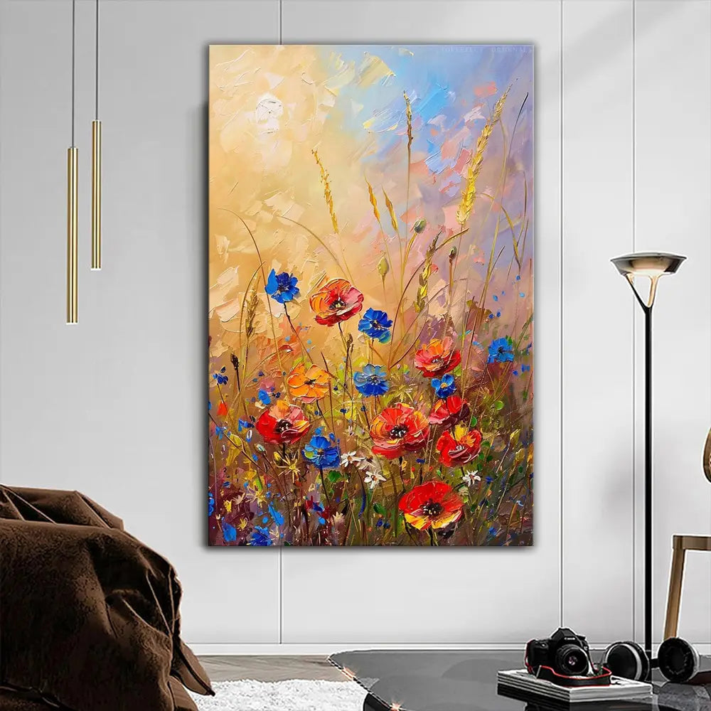 Handmade Abstract Floral Oil Painting Canvas Art