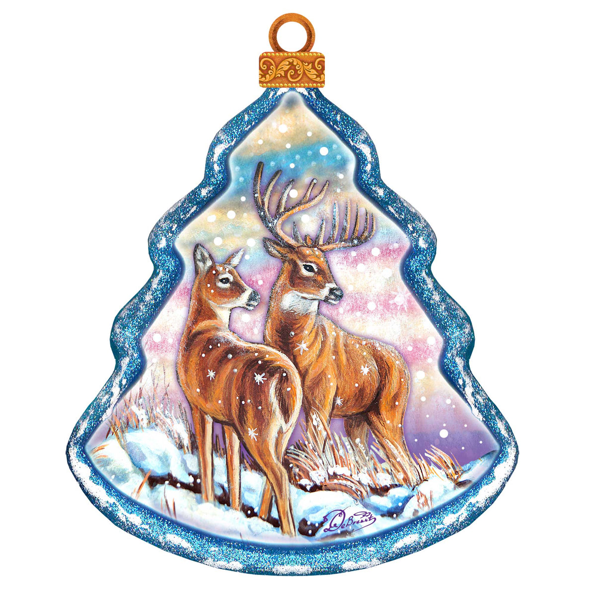 Reindeer Tree Wildlife Door Decor - G. DeBrekht - Wildlife Holiday Decor - 8176229H