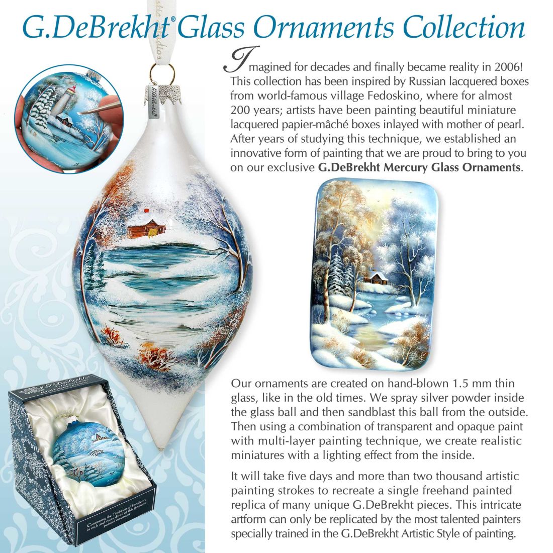 Icon Saint George Ball Glass Ornament by G. DeBrekht - Nativity Holiday Decor - 73214