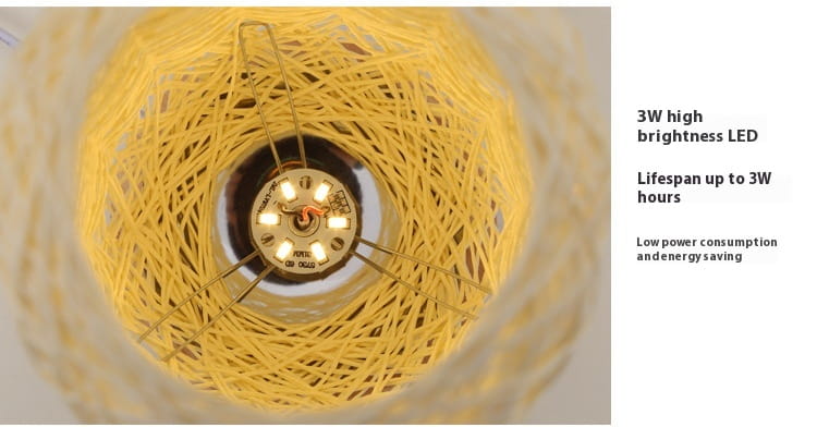 Beige Wooden Vine LED Night Light Table Lamp