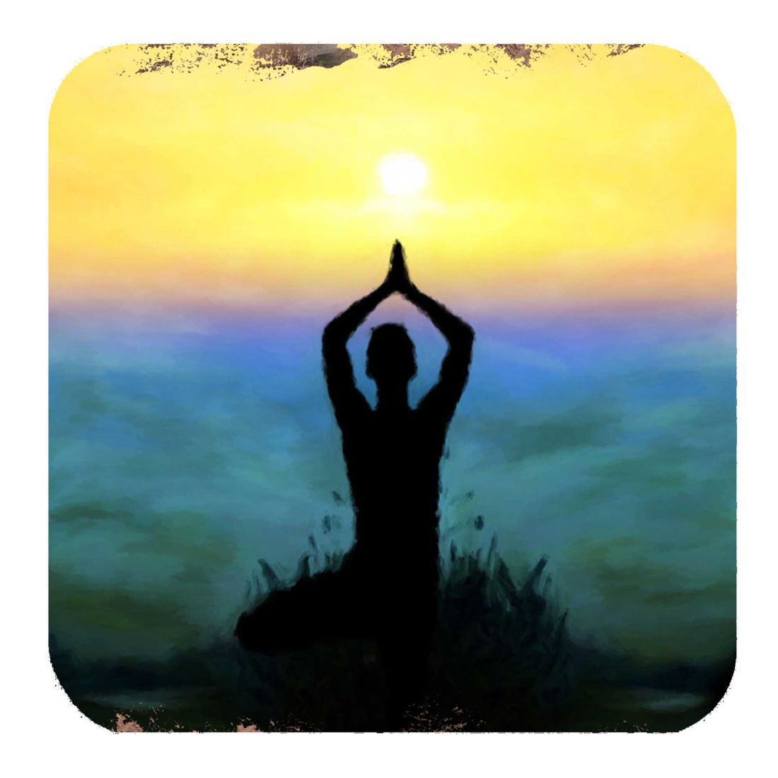 Yoga Wooden Cork Coasters Gift Set of 4 by Nature Wonders - Nature Wildlife Decor  - 95385C-S4