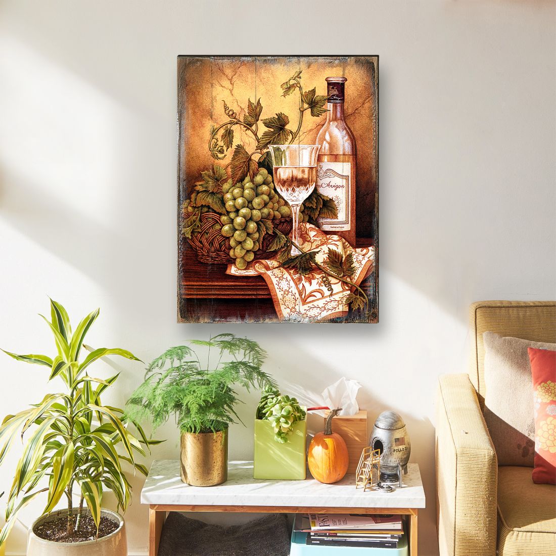 Avel Vine and Grapes Wooden Wall Art by Nature Wonders - Nature Wildlife Decor  - 95349B