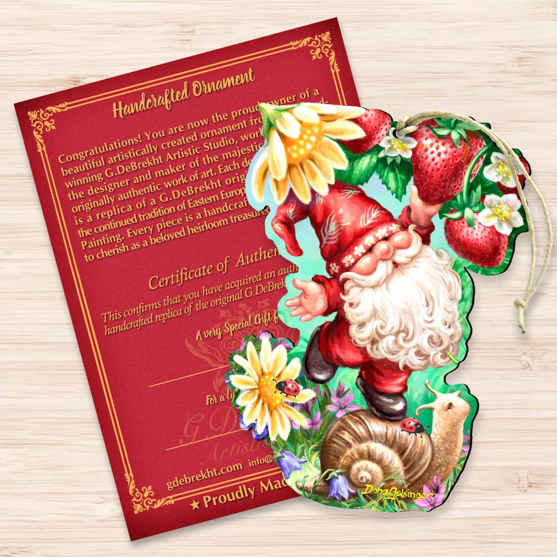 Sweet Summer Gnome Dwarf Wooden Ornaments by Gelsinger - Easter Spring Decor - 8461062-DG